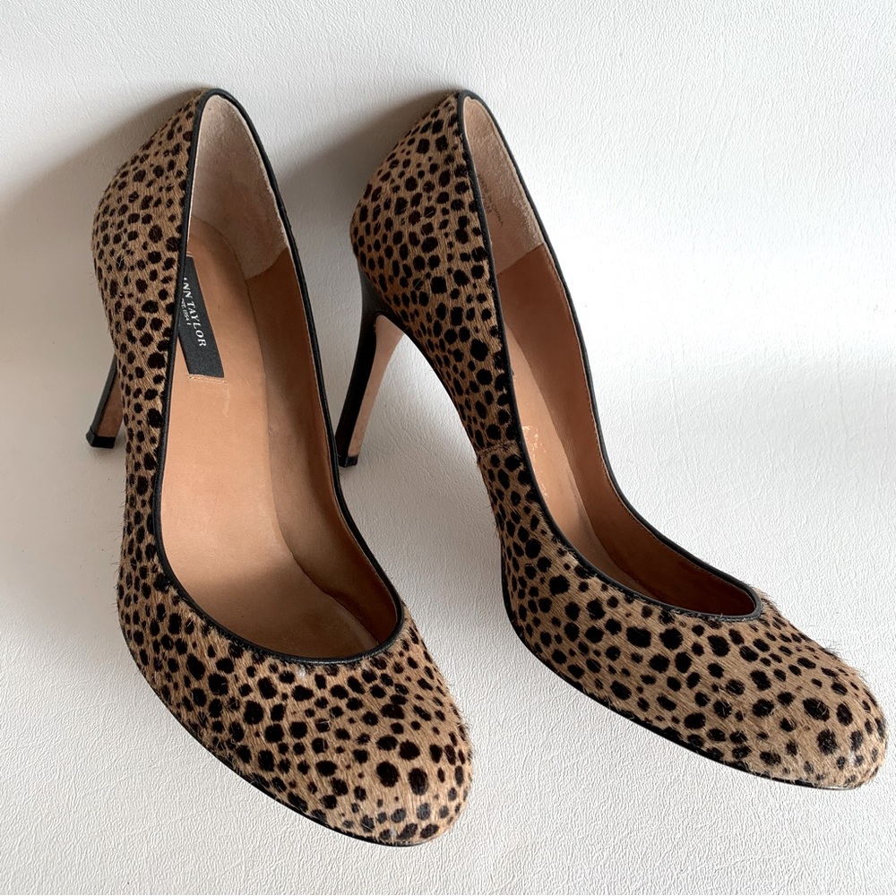Ann Taylor Leopard Print Leather Pumps